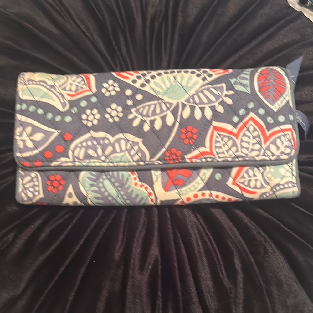 Vera Bradley Blue and Red Paisley Wristlet